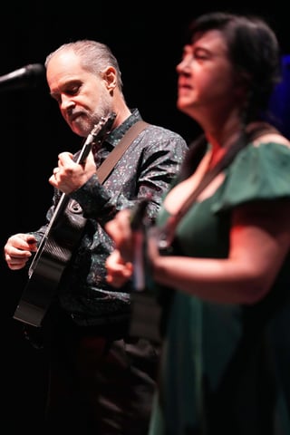 Ukulele band Green Fieldz perform on stage at 2024 Ukulele Jamboree